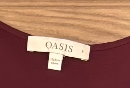 Oasis Burgundy Ruffle Midi Dress, photo 2