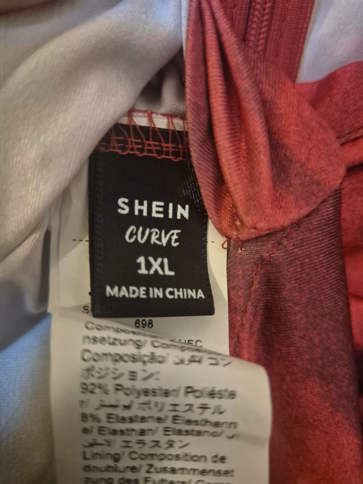 SHEIN BAE Plus Abstract Print Cowl-Neck Ruched Cami Dress, photo 3