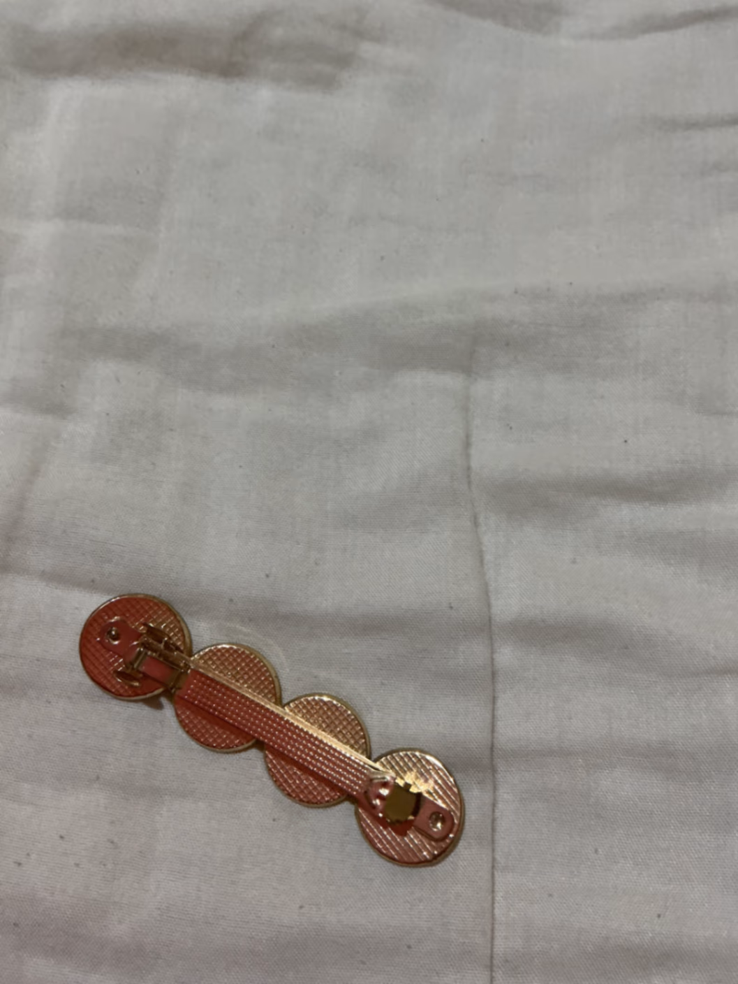 Gold Tone Round Geometric Barrette, photo 3