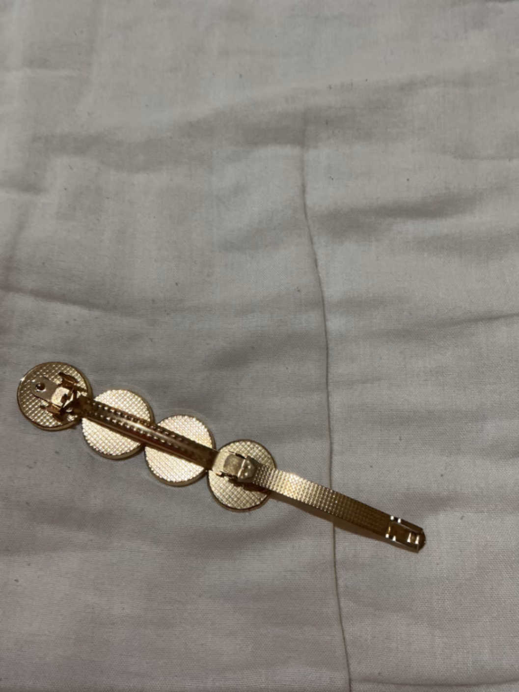 Gold Tone Round Geometric Barrette, photo 2