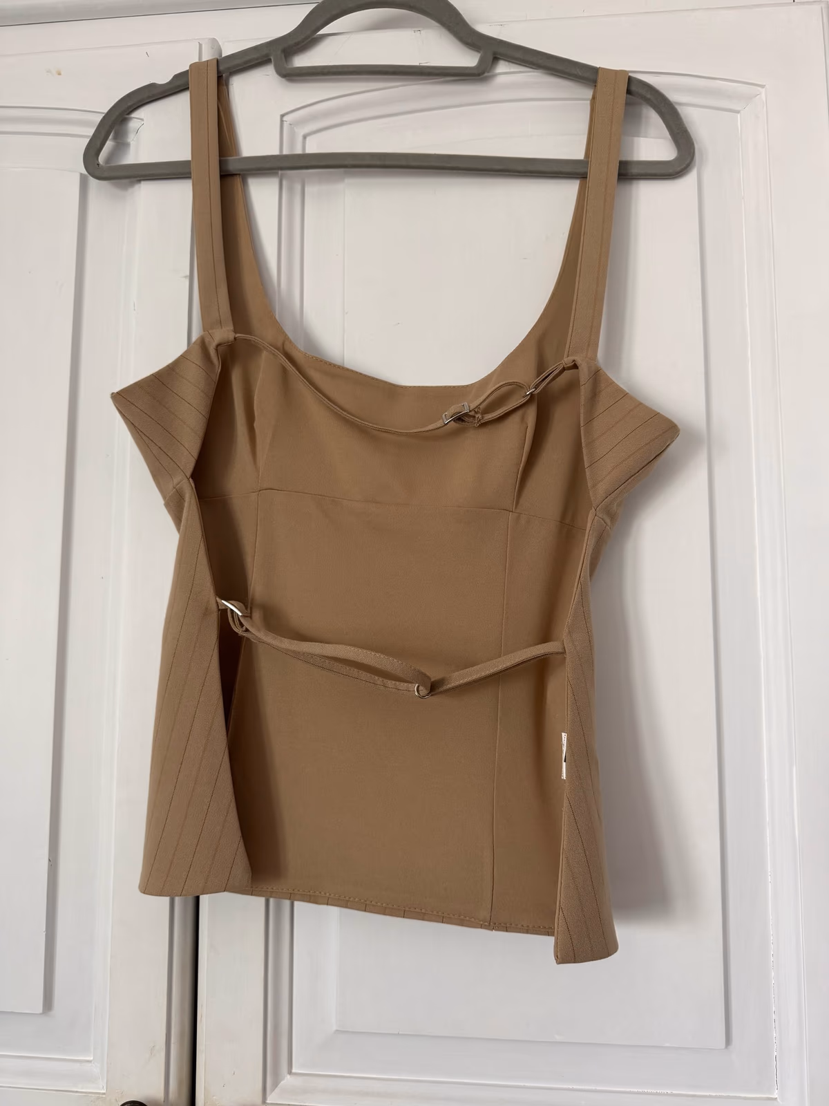 Zara Pinstripe Buckle Detail Top, photo 3