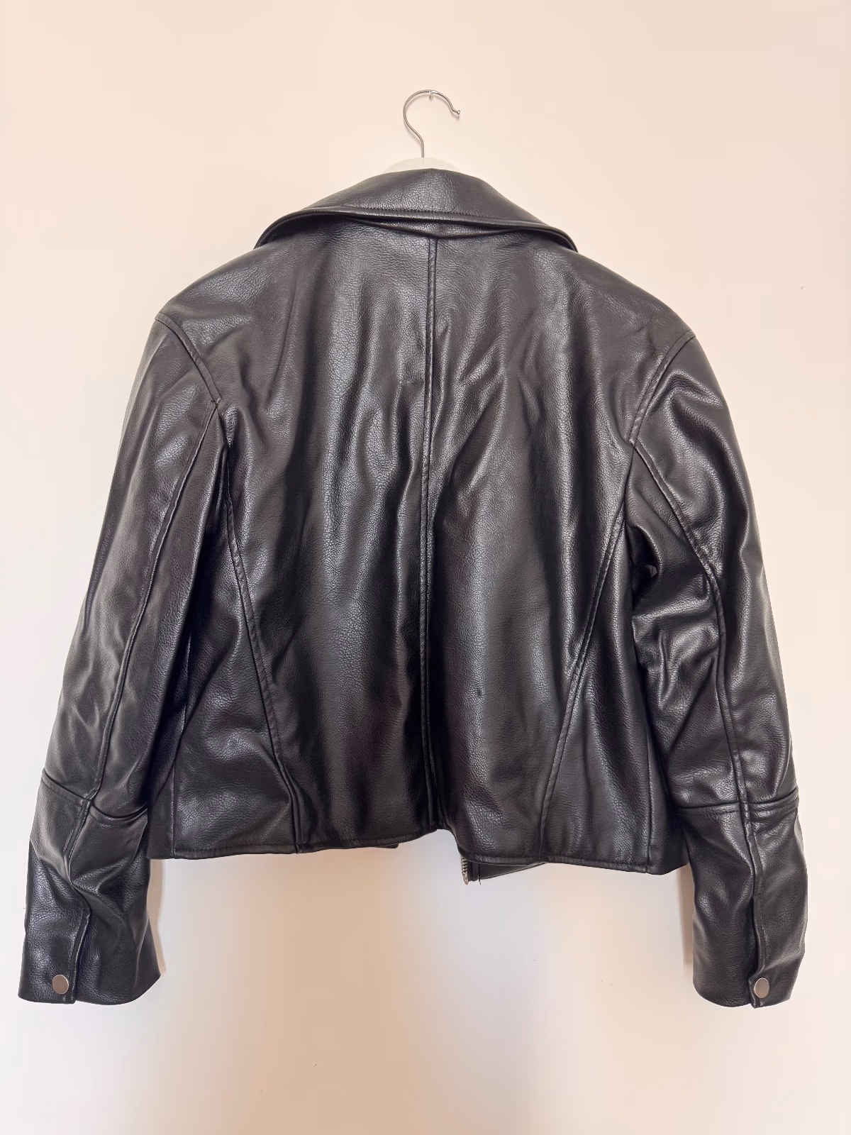 Black Faux Leather Biker Jacket, photo 2