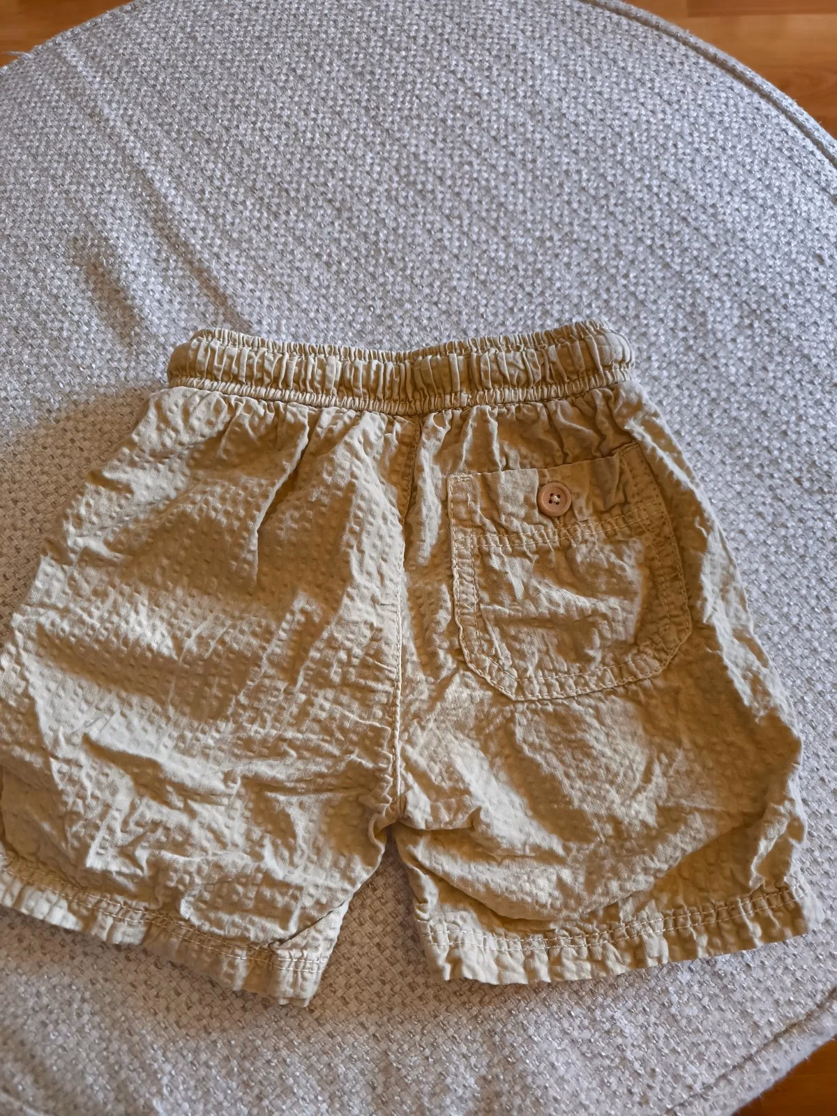 Beige textured toddler shorts, photo 2
