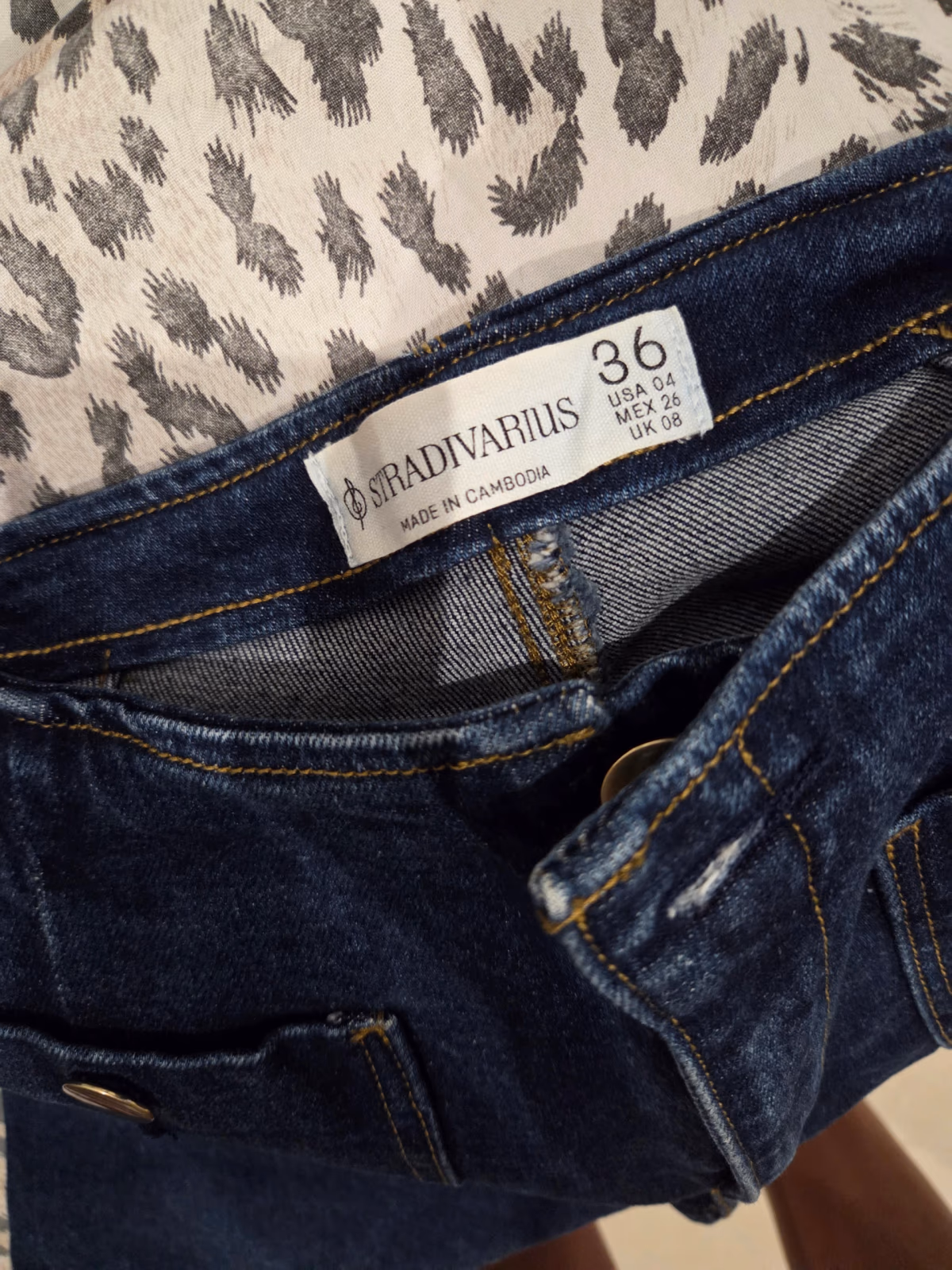 Stradivarius Dark Wash Wide Jeans, photo 4