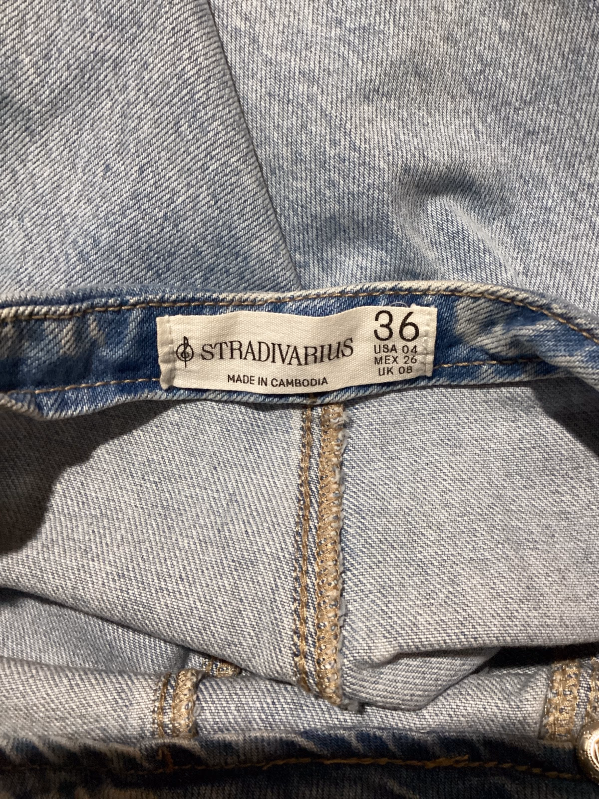 Stradivarius Light wash denim skort, photo 3