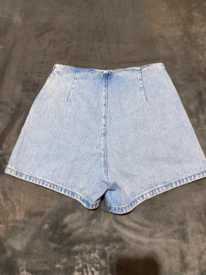 Stradivarius Light wash denim skort, photo 2