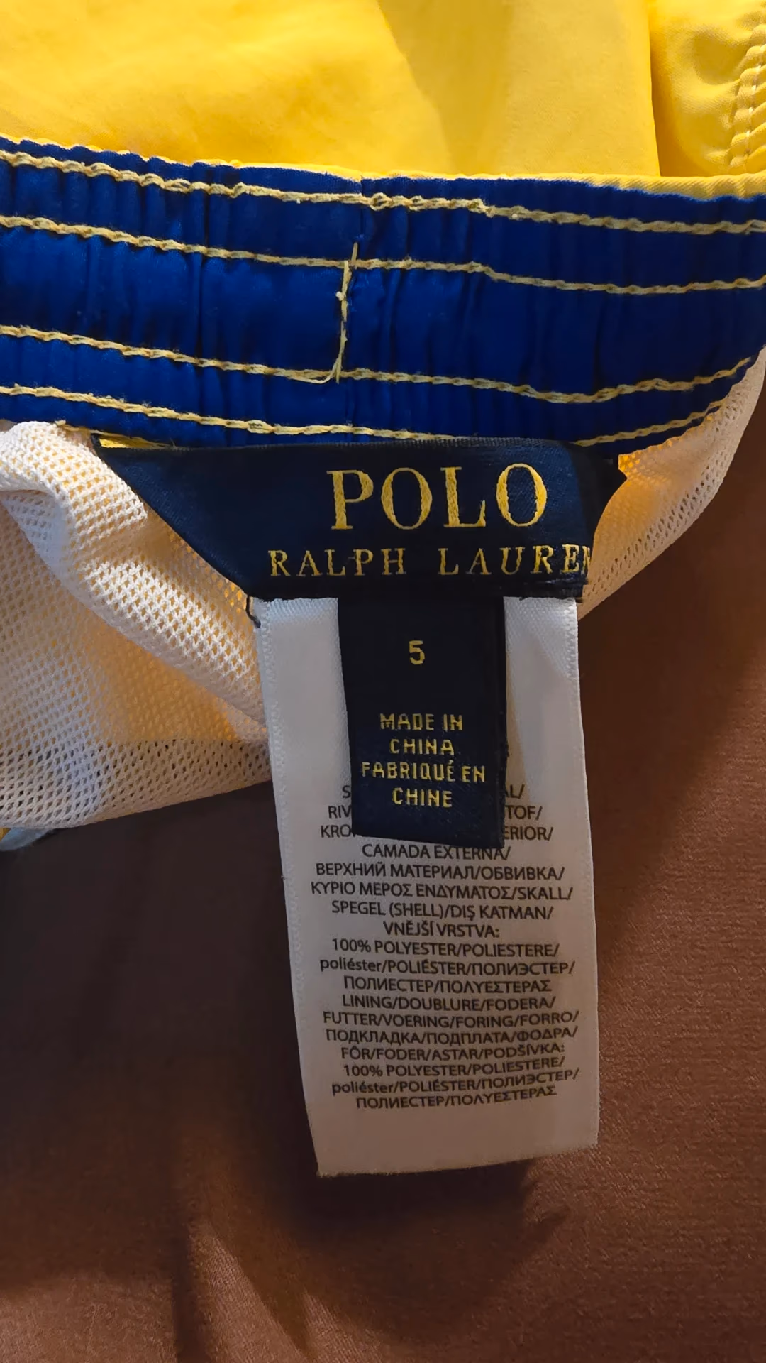 Ralph Lauren Yellow Logo Embroidered Swim Shorts, photo 3