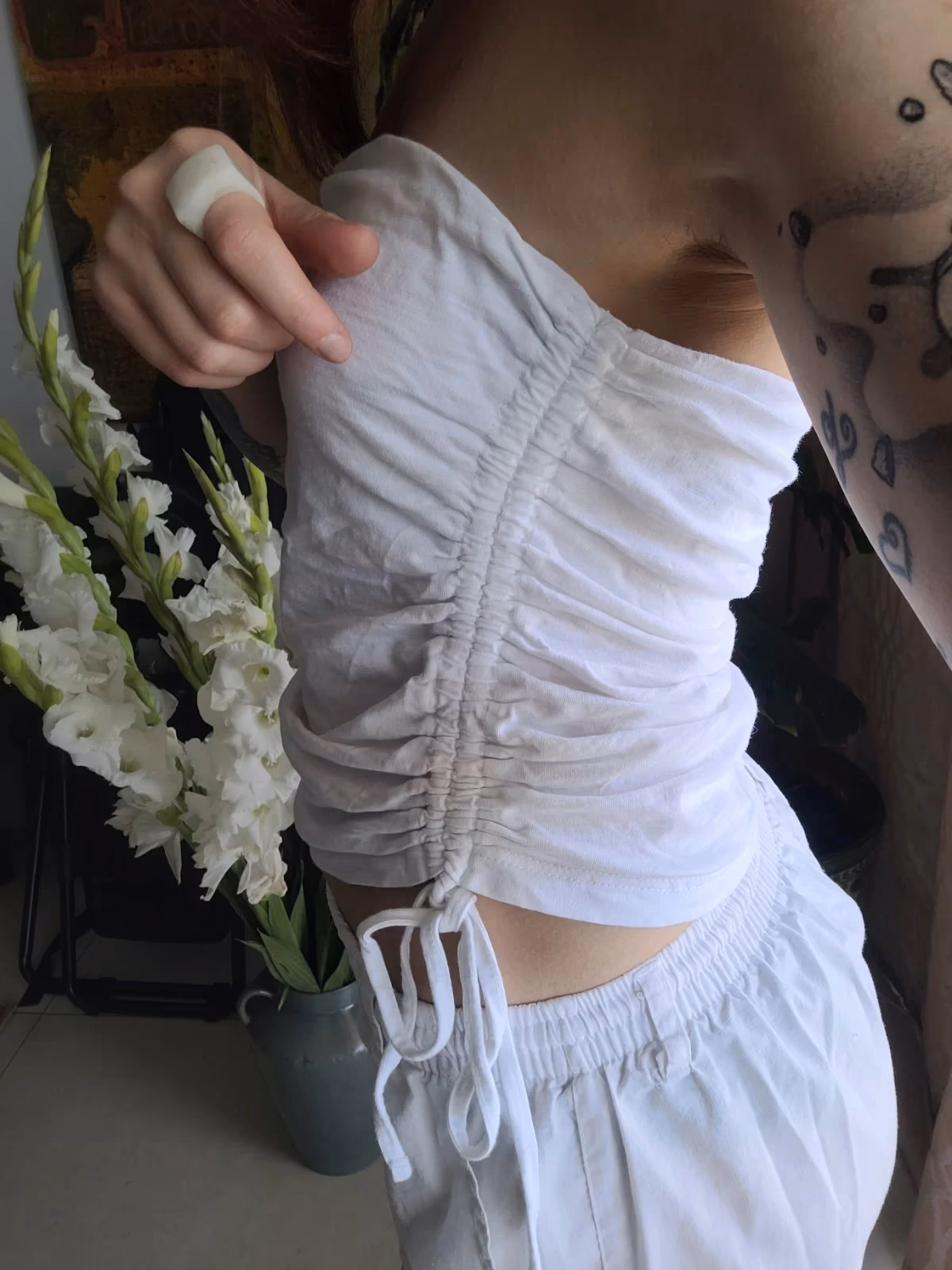 Cute white cotton top, photo 2