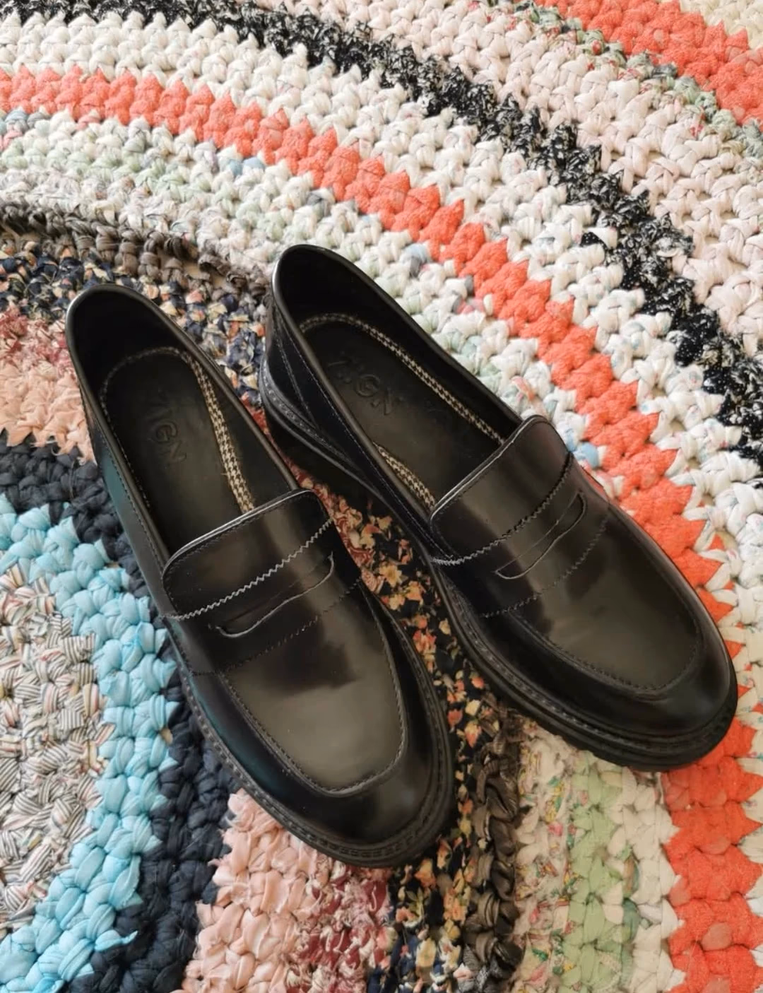 NEW leather black loafers size 39, photo 7
