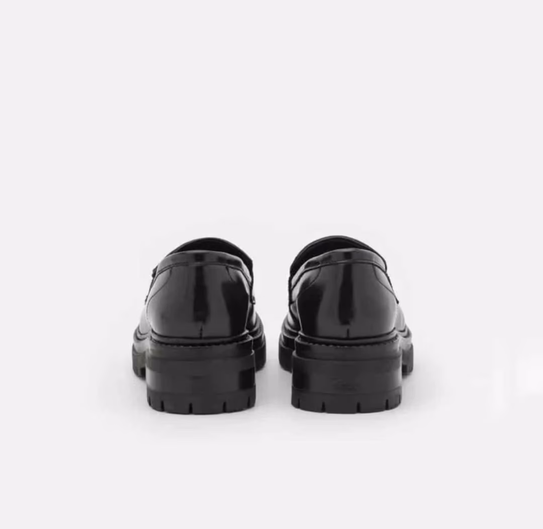 NEW leather black loafers size 39, photo 4