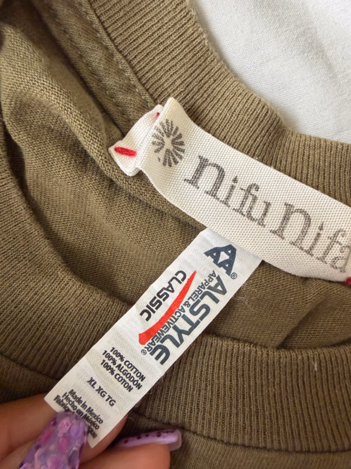 Graphic Print Olive Cotton Tee, photo 4
