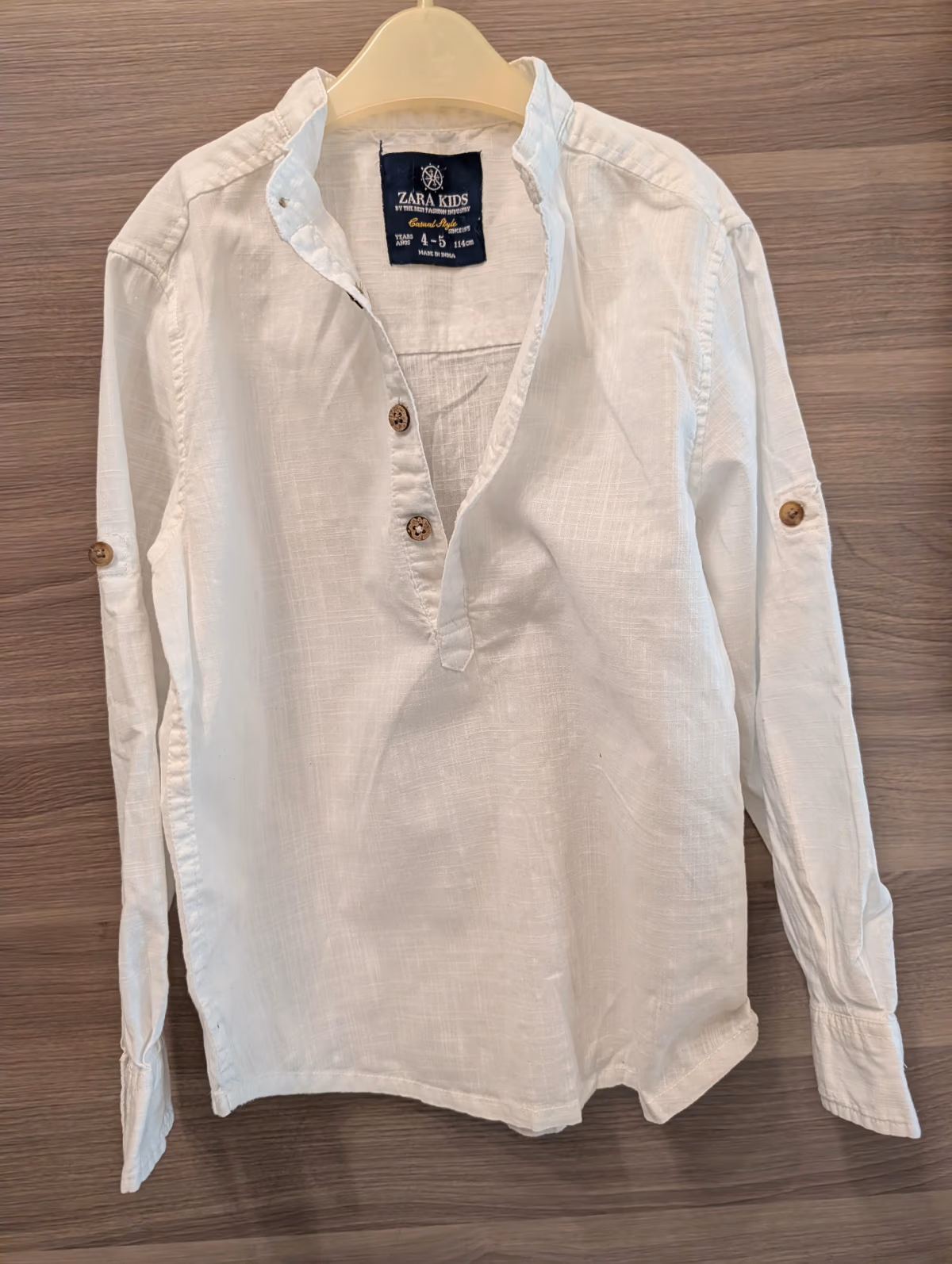 White linen blend boys shirt like new , photo 4