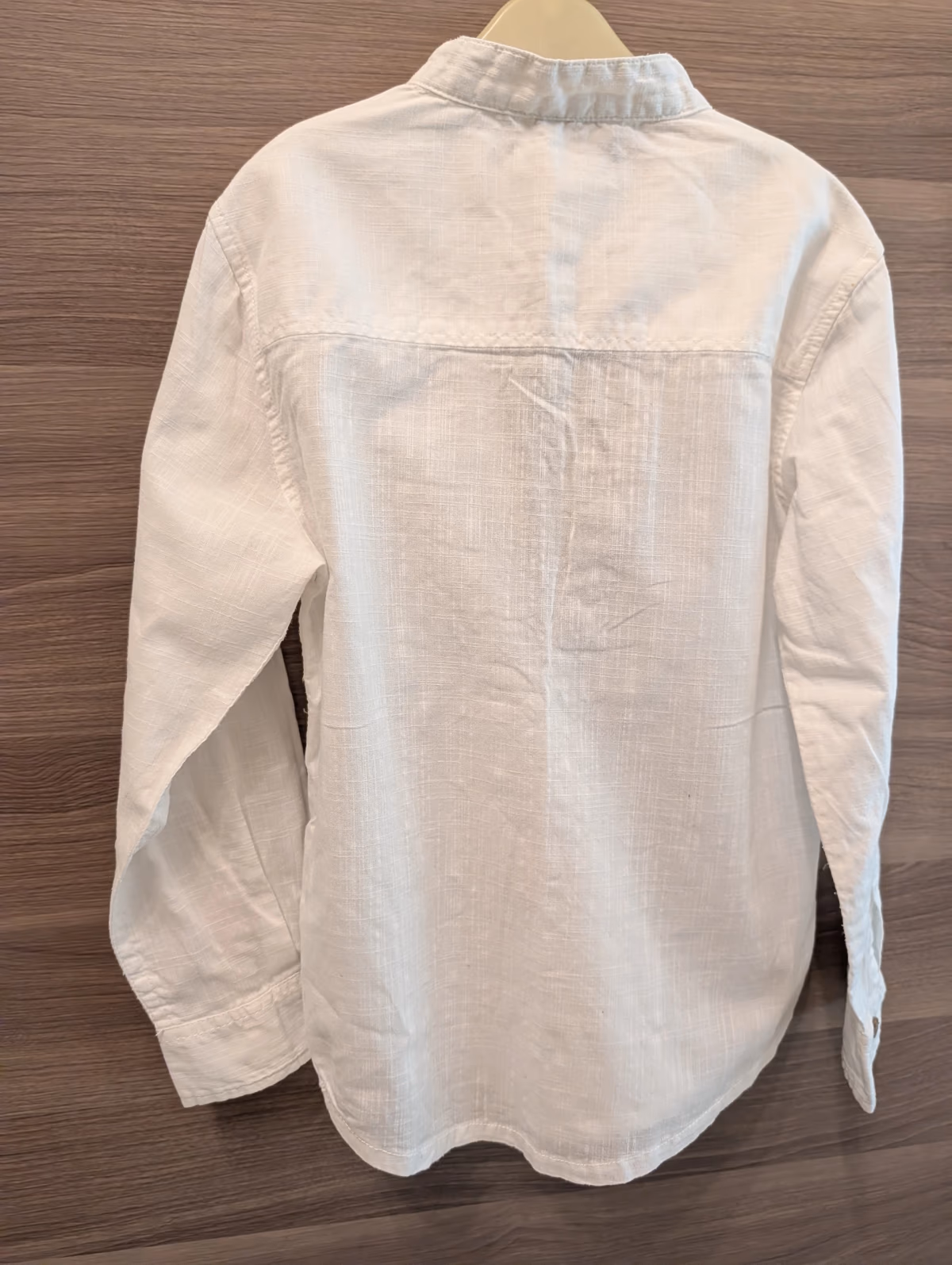 White linen blend boys shirt like new , photo 2
