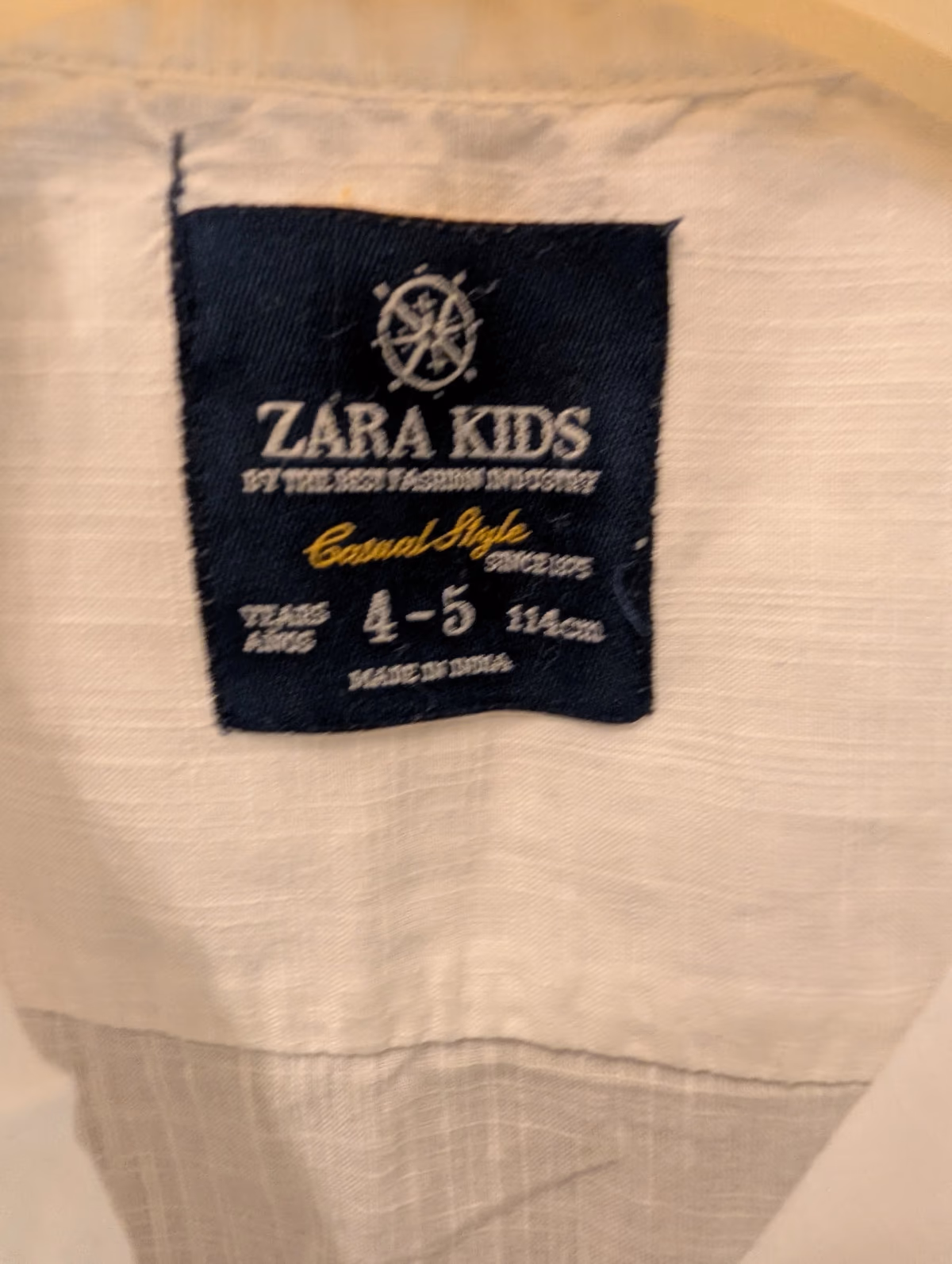 White linen blend boys shirt like new , photo 6