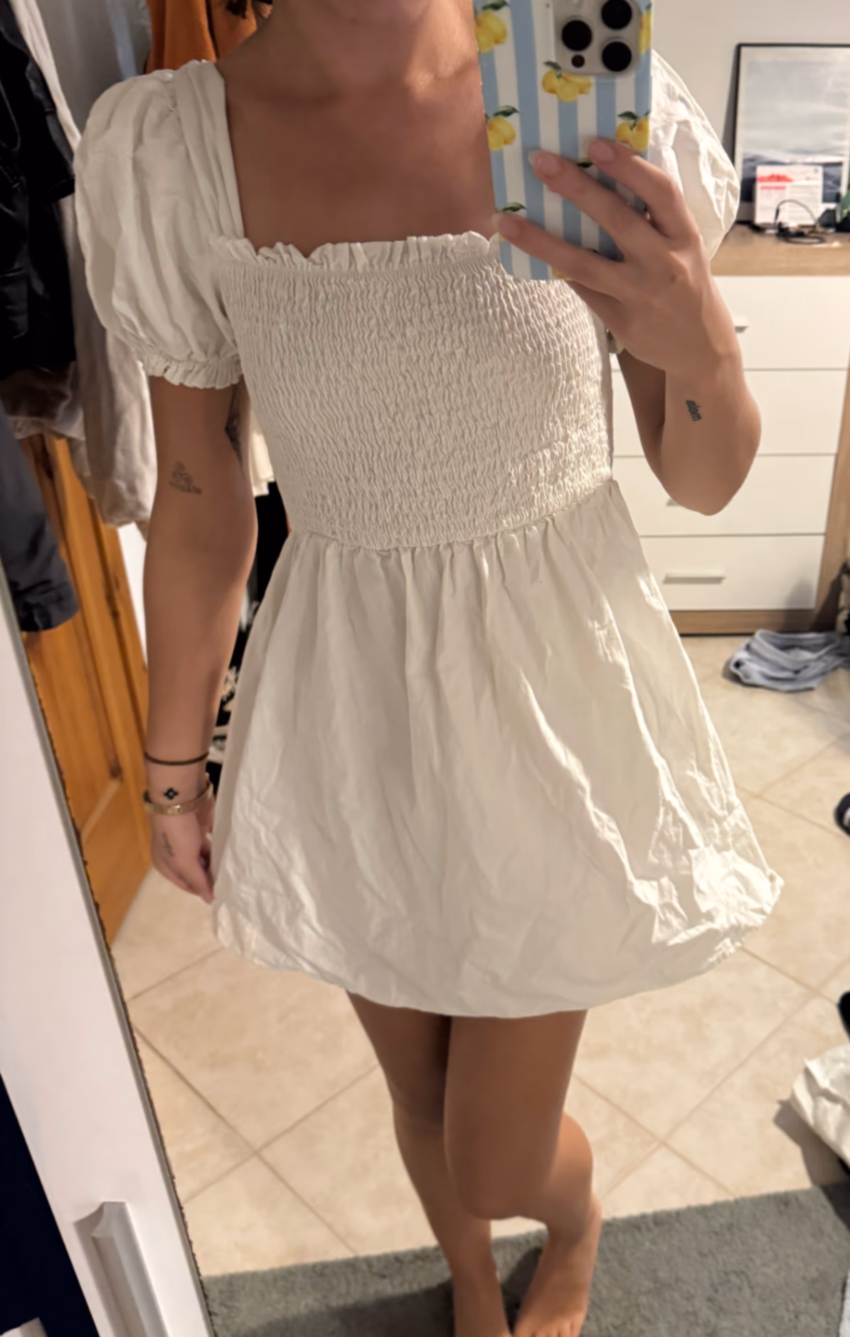 Cream puff-sleeve mini dress, photo 2