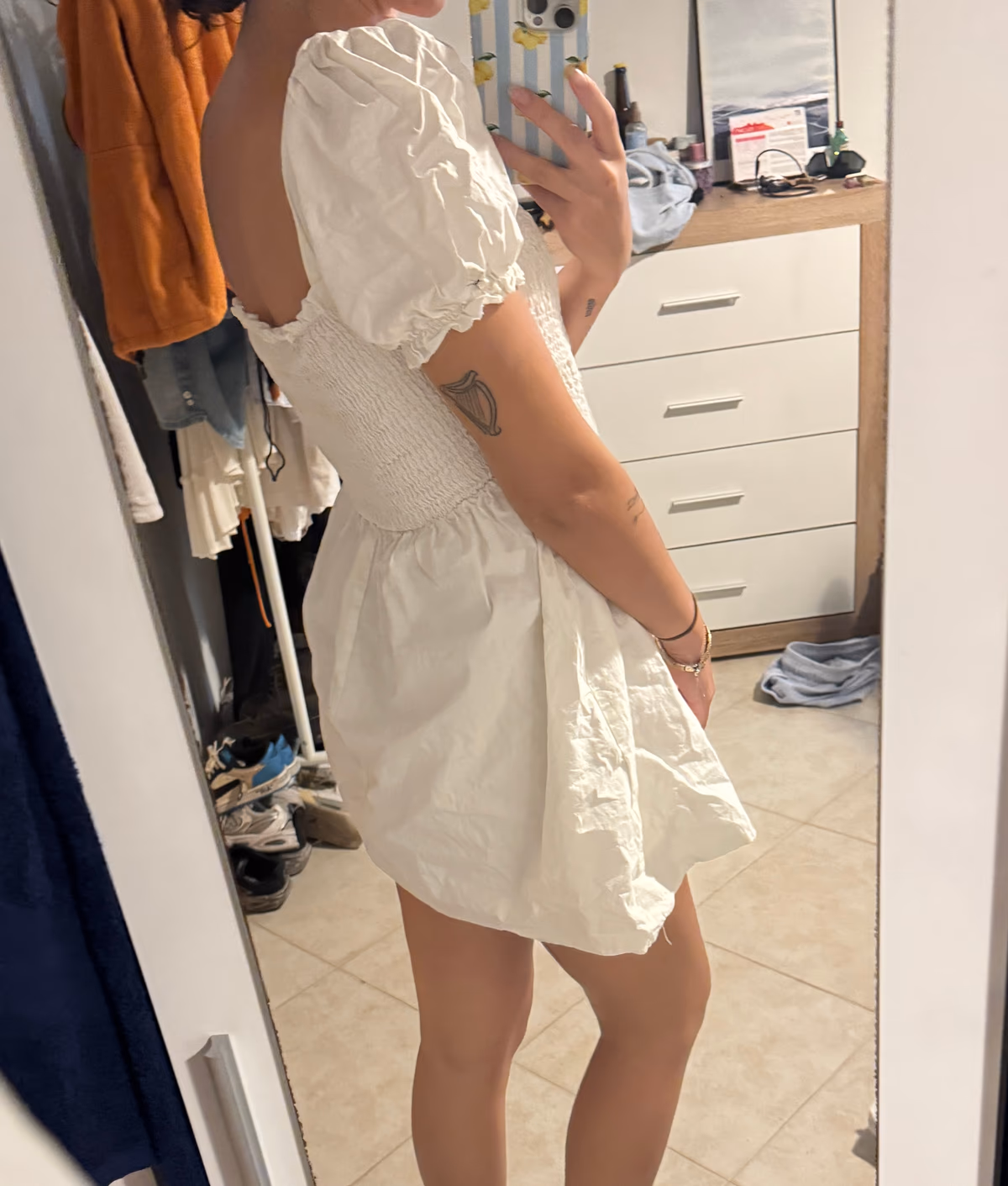 Cream puff-sleeve mini dress, photo 3
