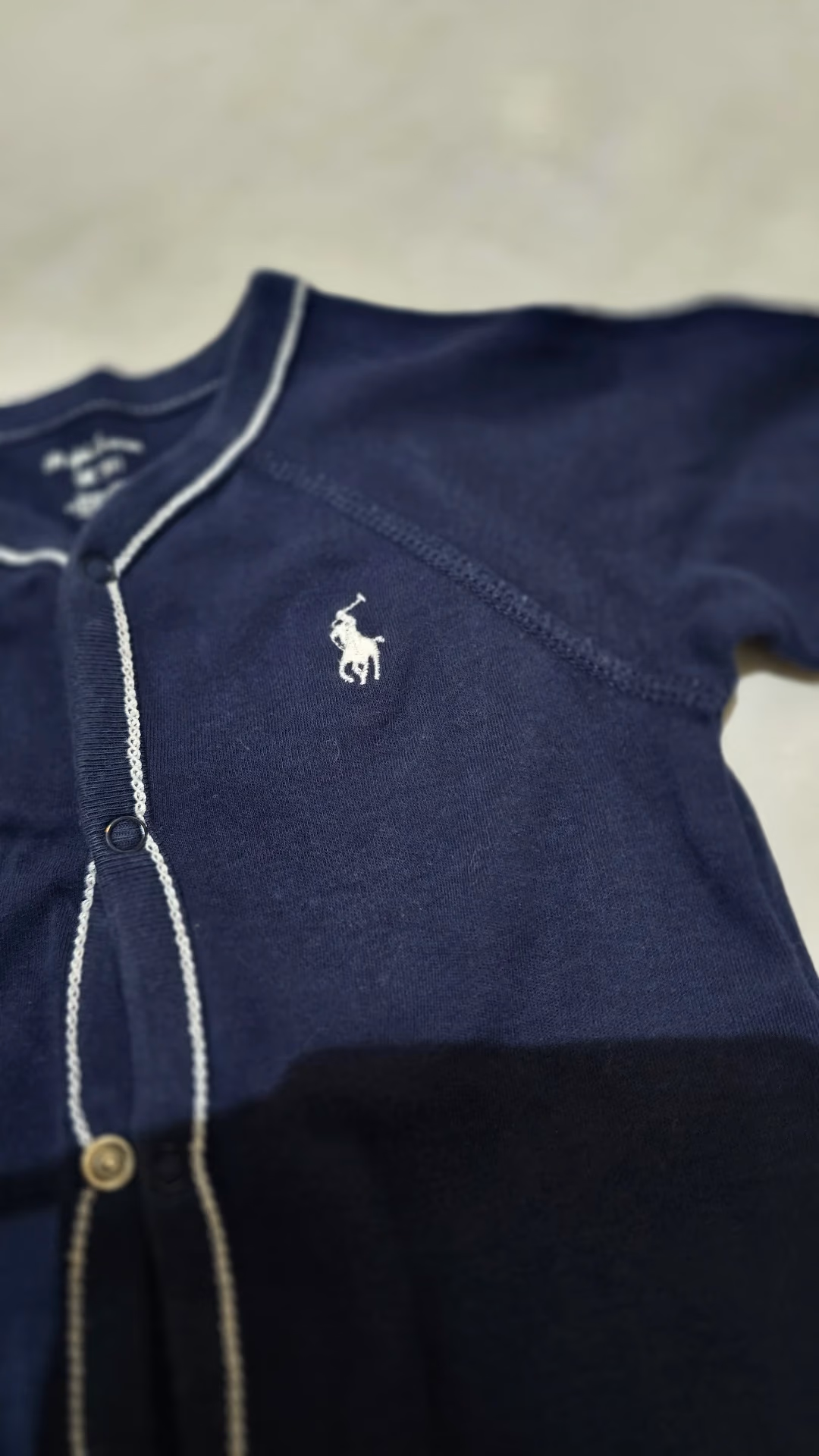 Ralph Lauren Navy Blue Long Sleeved Sleepsuit, photo 2