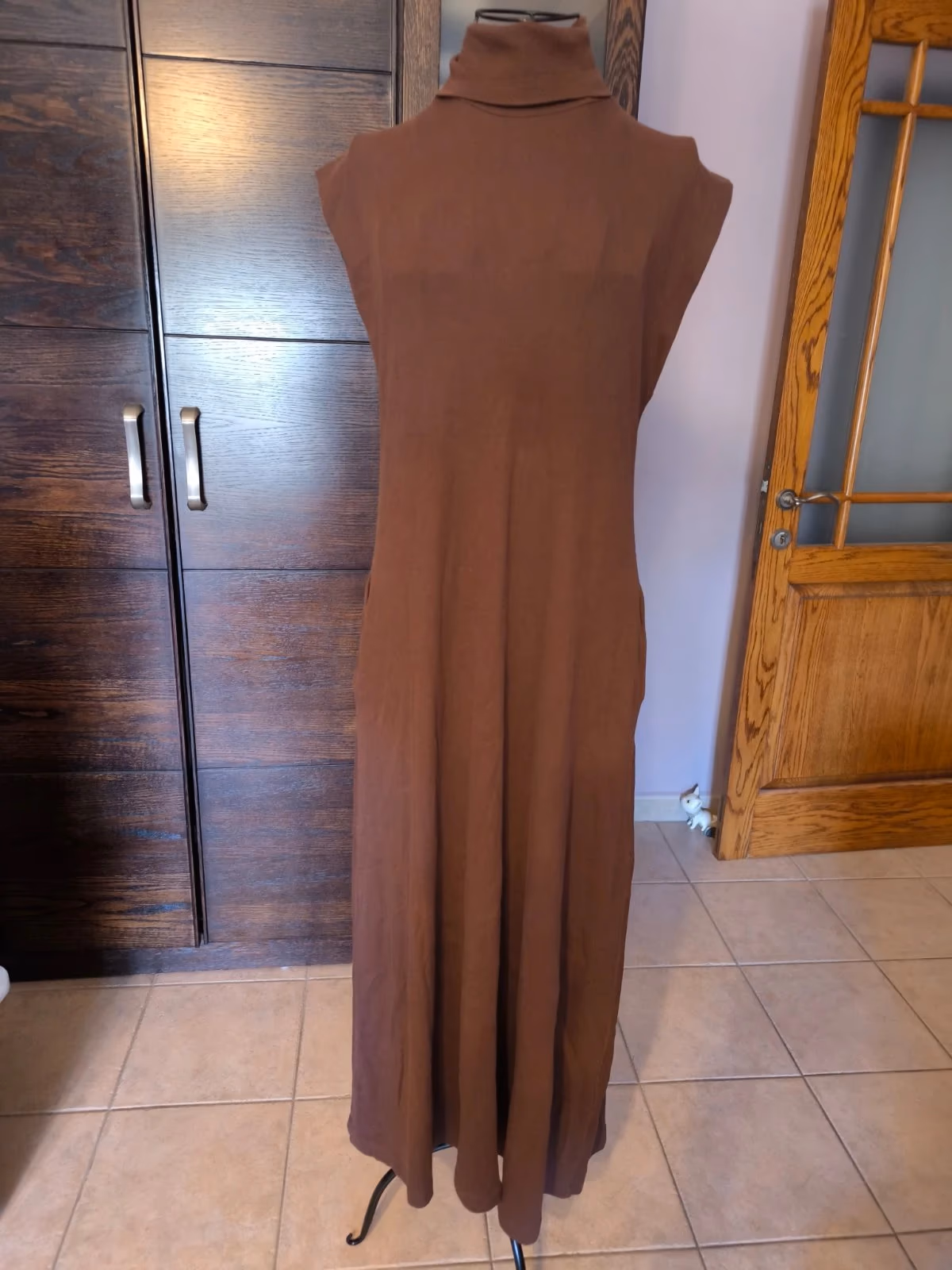 Brown Ribbed Turtle Neck Dress, photo 4