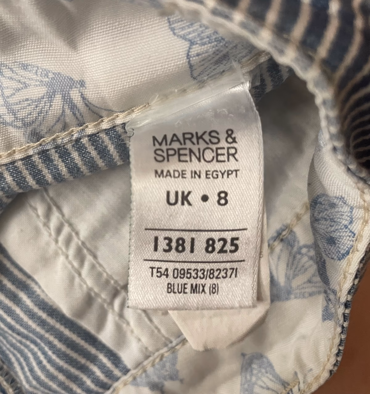 Vintage Short Blue And White Striped Skirt M&S Indigo Collection UK Size 8, photo 3