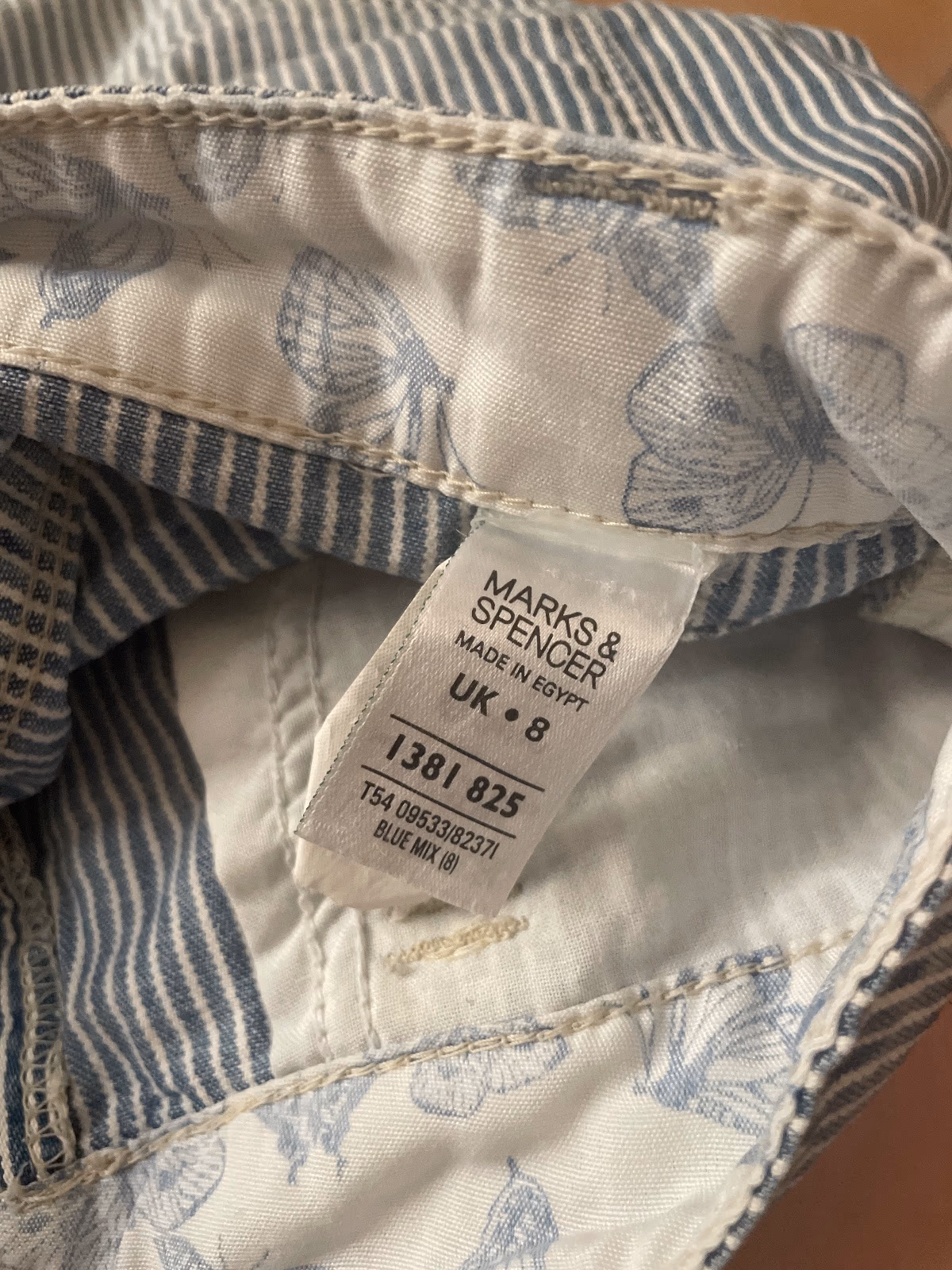 Vintage Short Blue And White Striped Skirt M&S Indigo Collection UK Size 8, photo 4