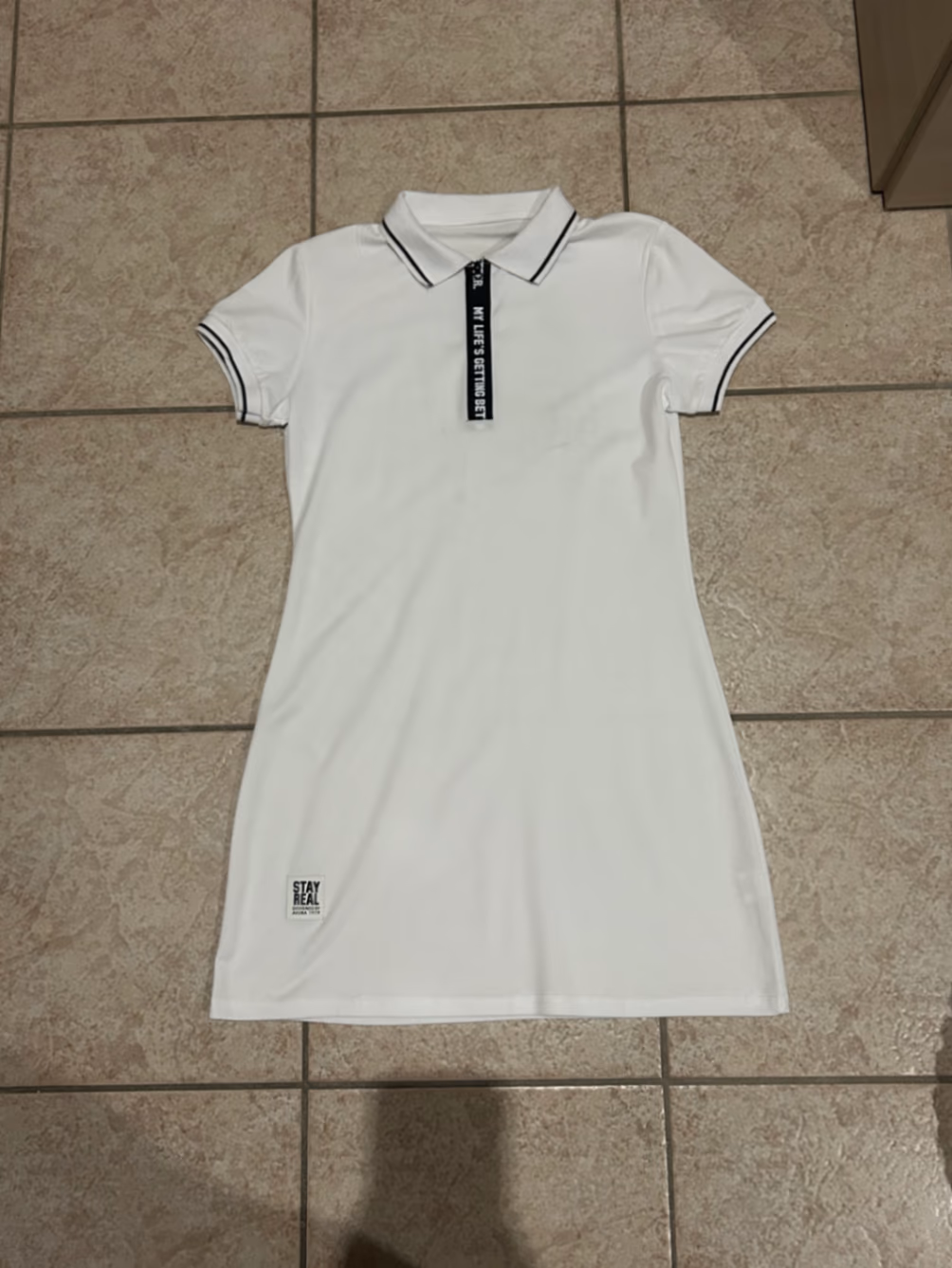 White Short Sleeve Polo Dress, photo 2