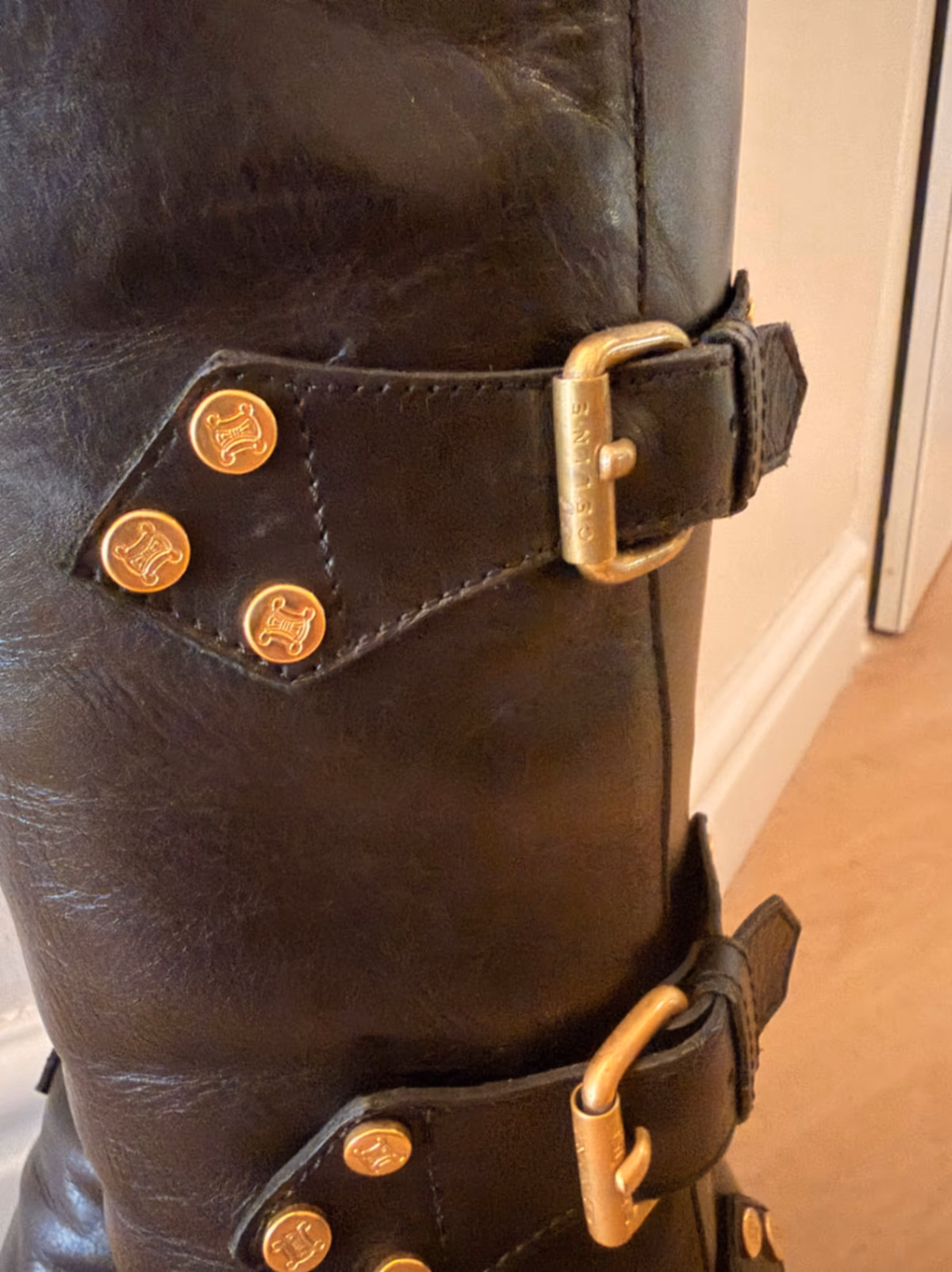Celine Buckle Detail Leather Boots, photo 3