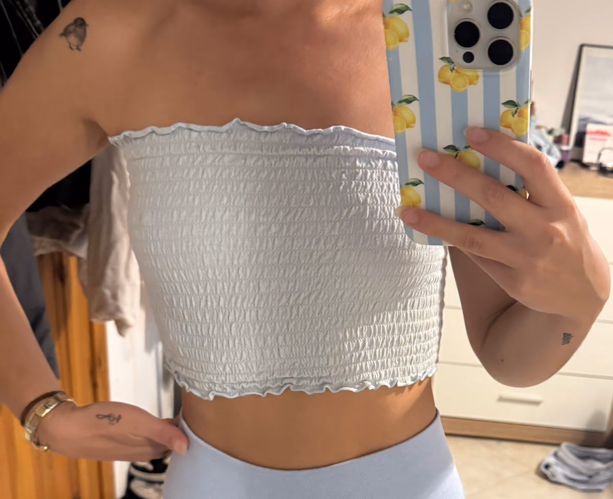 Light blue shirred crop top, photo 2