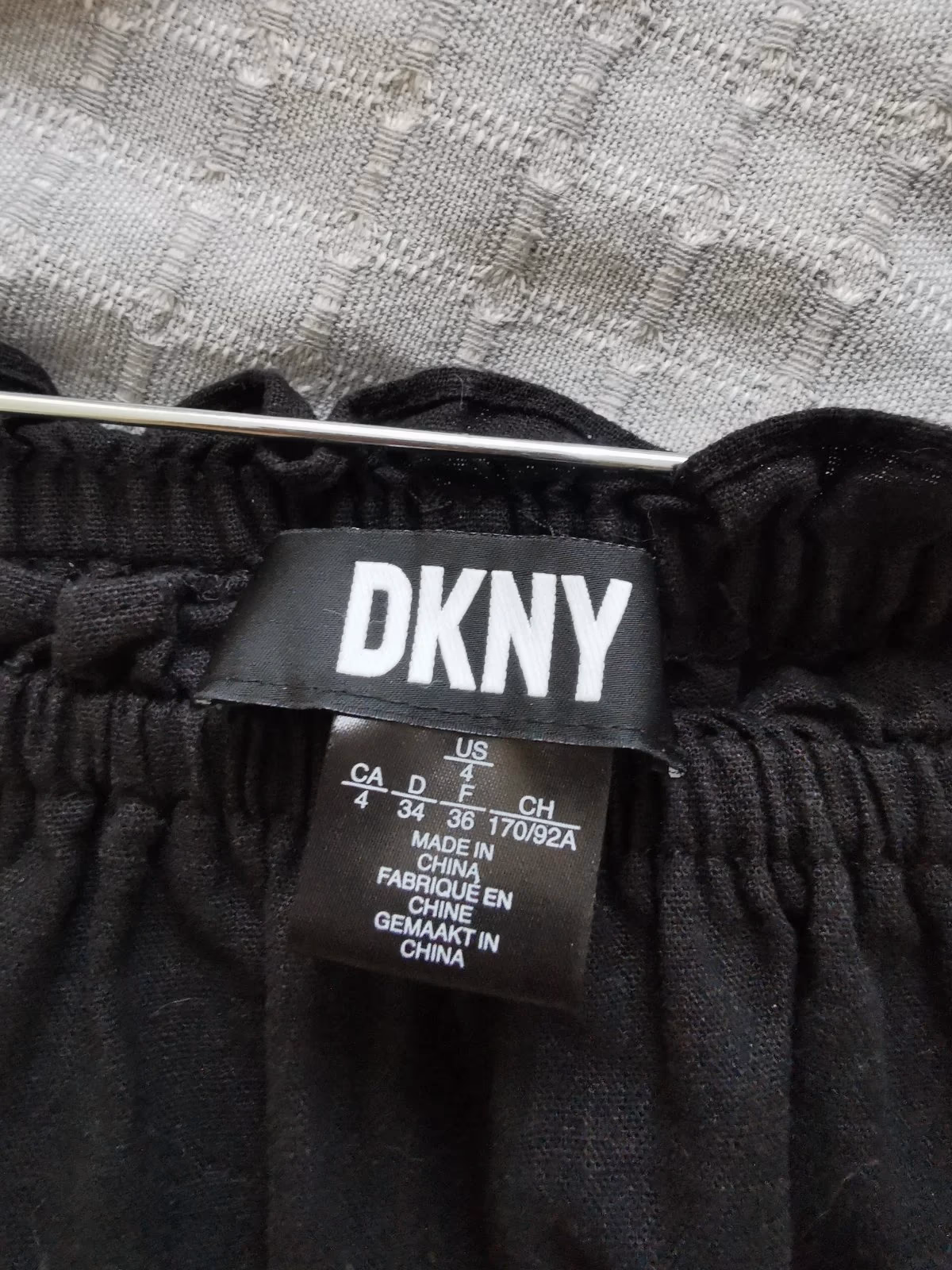 DKNY Black Off-Shoulder Dress Linen , photo 4