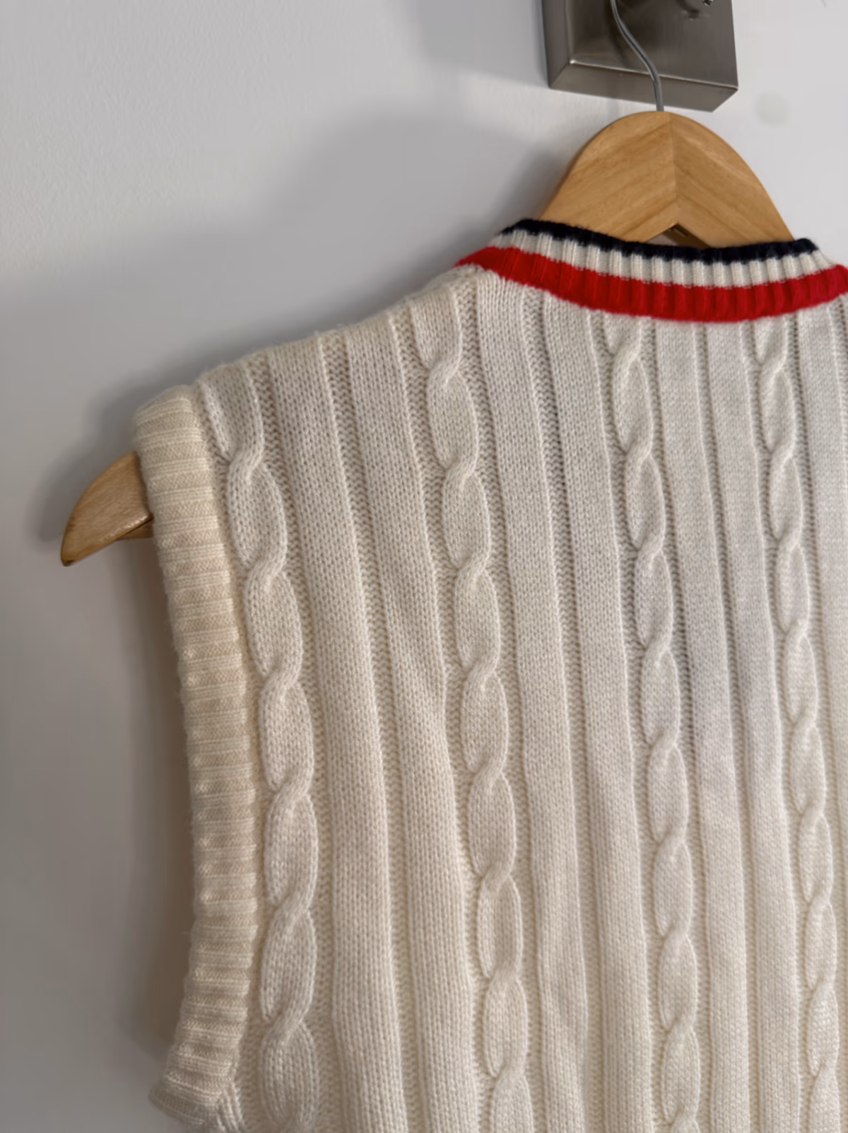 Vintage Chemise Lacoste Cable-Knit Tennis Vest, photo 3