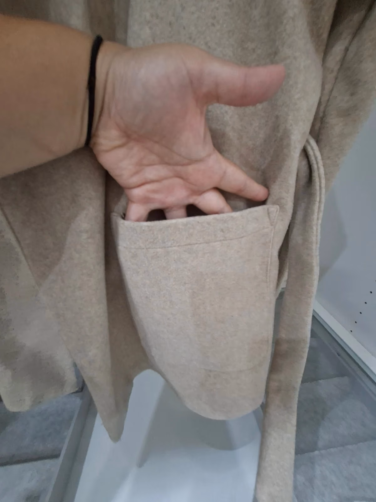 Zara belted beige wool coat, photo 3