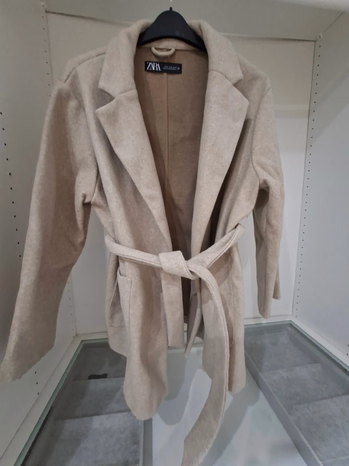 Zara belted beige wool coat, photo 4