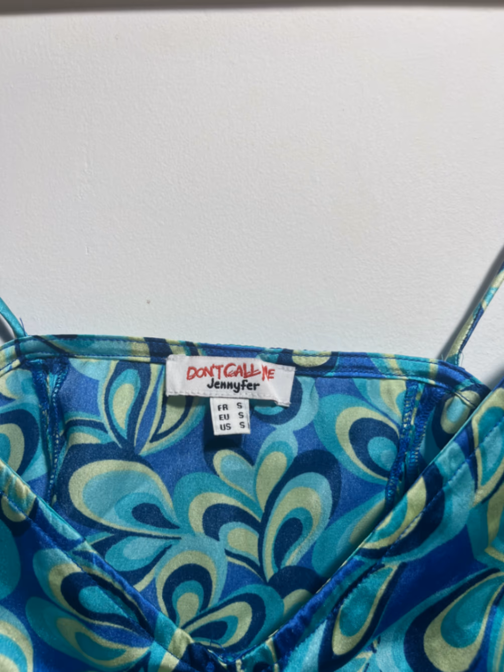 Blue Retro Print Ruched Cami, photo 3