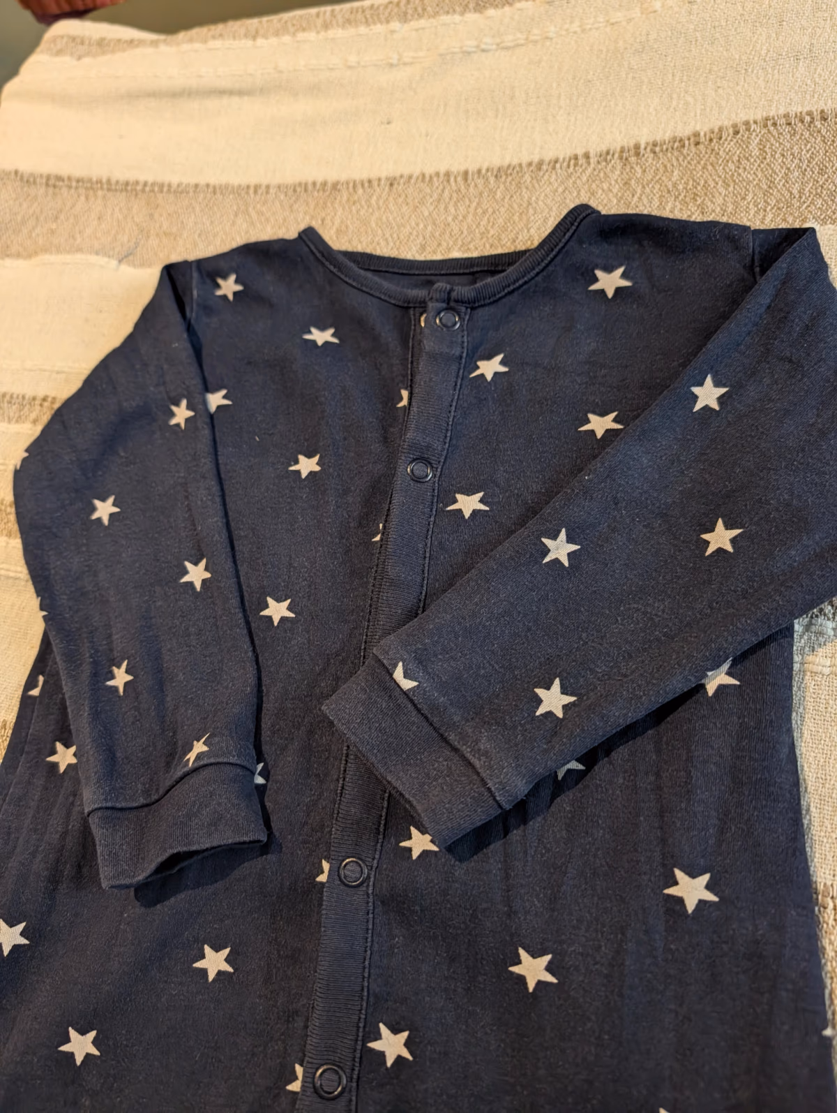 Next navy star print sleepsuit, photo 2