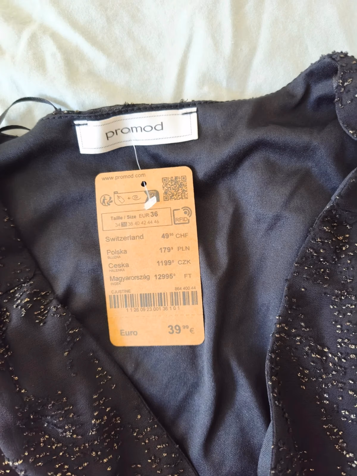 Promod Black Gold Shimmer Blouse, photo 3