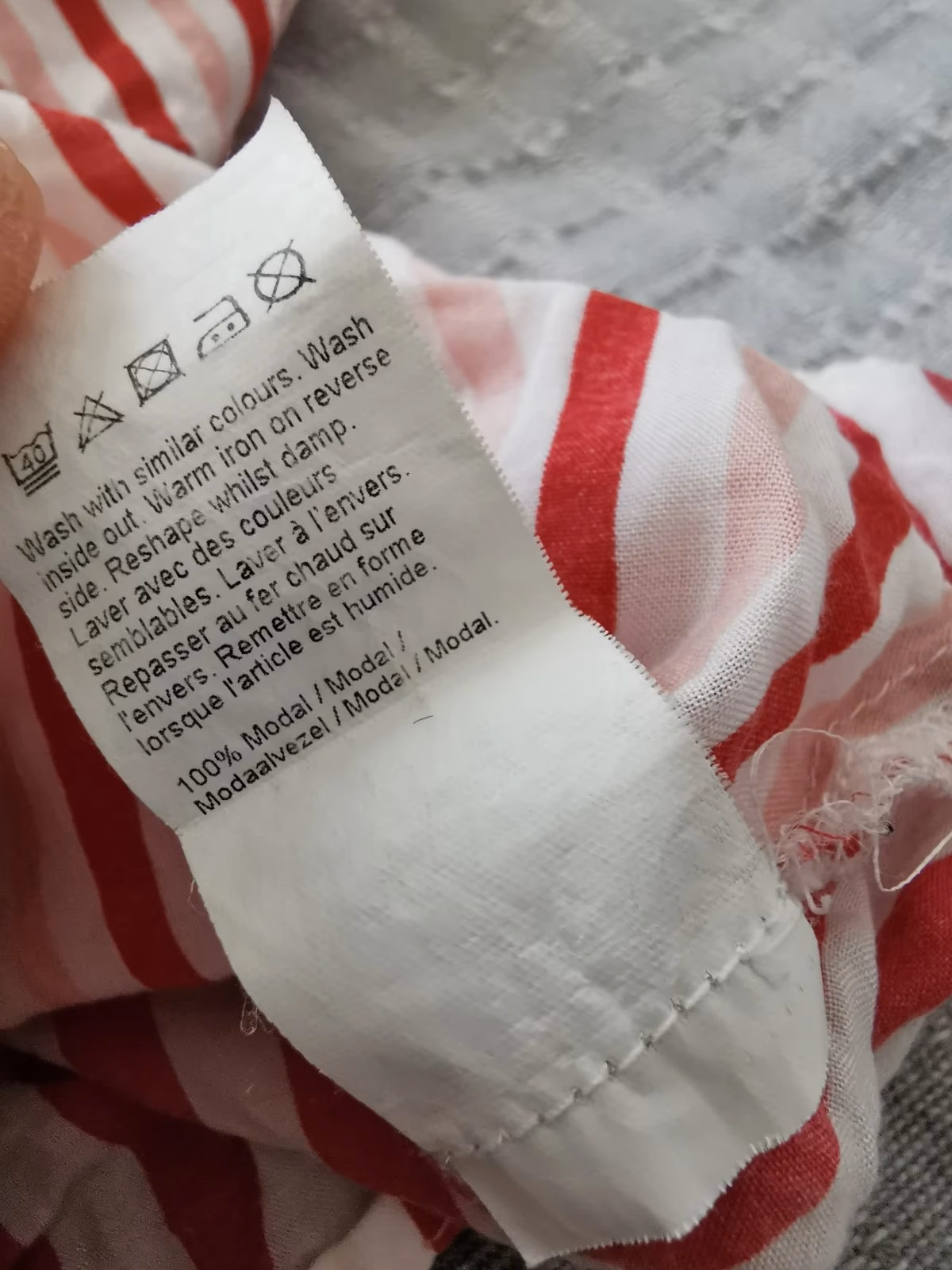 Blusa de verão às riscas com mangas originais, tecido de alta qualidade, tamanho M, fotografia 6