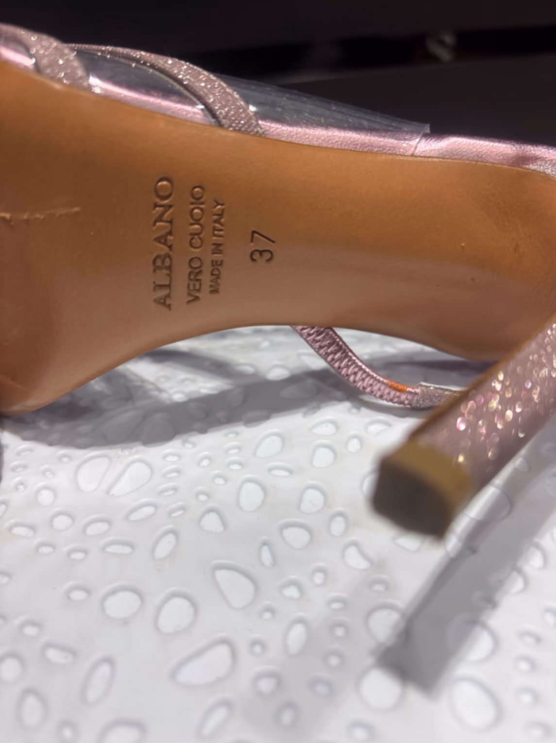 Albano Pink Glitter Slingback Heels, photo 3