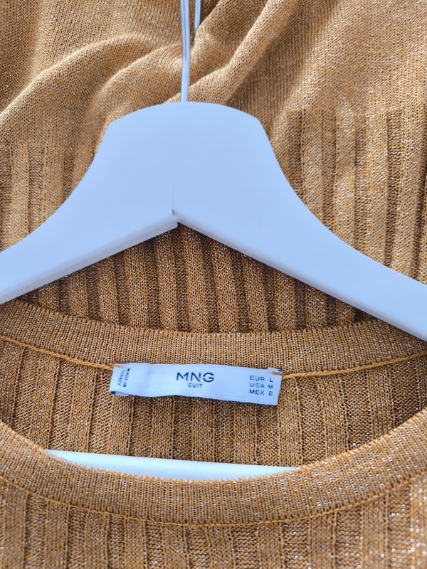 Mango metallic ribbed knit dress, photo 2