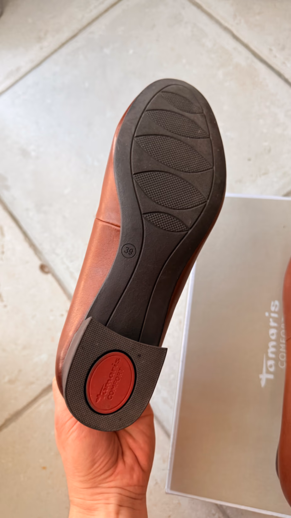Tamaris Brown Leather Pumps for Wide Fit, photo 5
