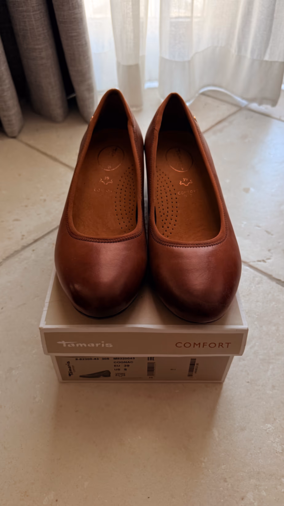 Tamaris Brown Leather Pumps for Wide Fit, photo 4