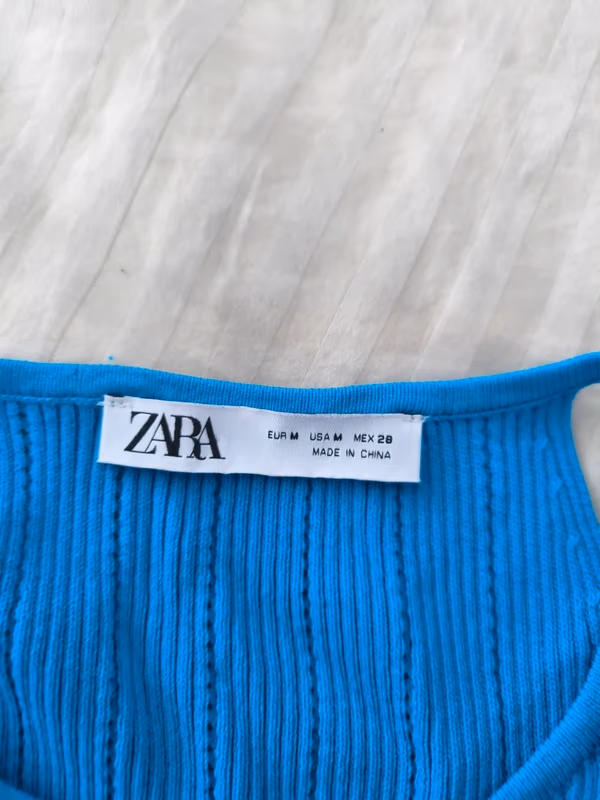 Zara bright blue ribbed dress, photo 3