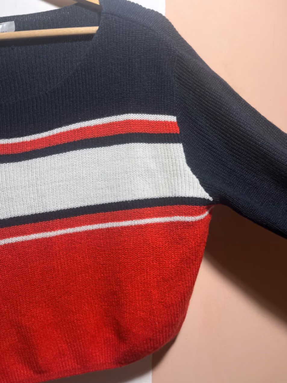 Striped Colour Block Cropped Knit Jumper, photo 3