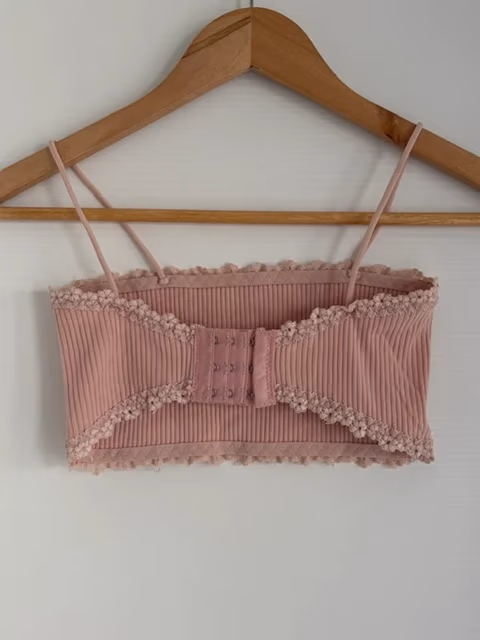 Pink Ribbed Lace Trim Cami, photo 2