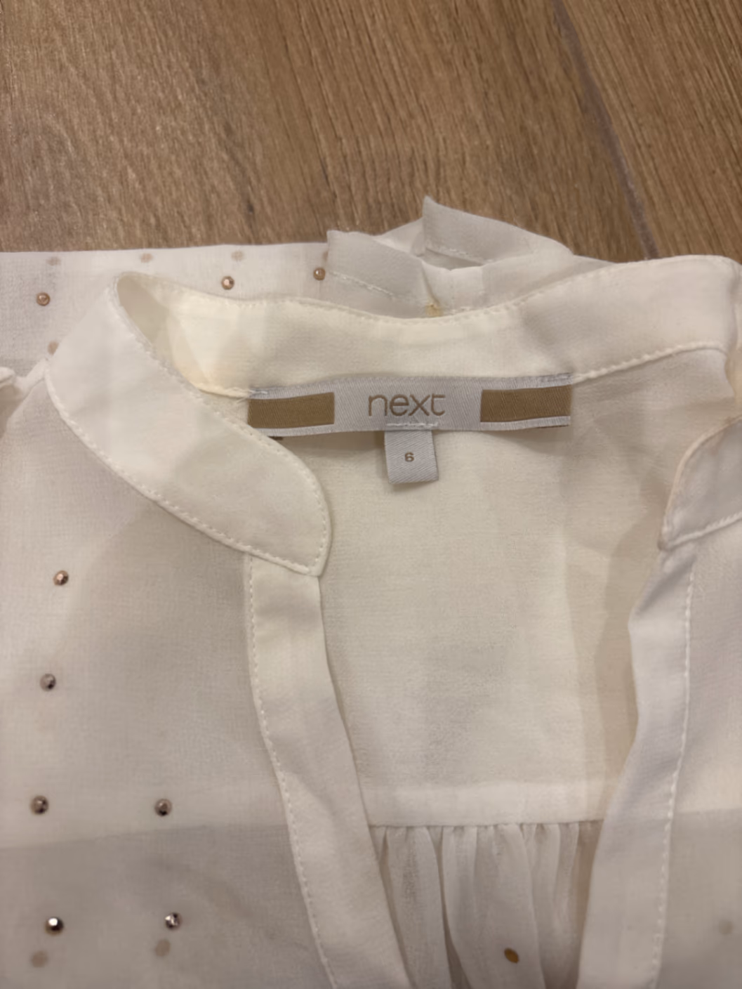 White Sheer Embellished Blouse, photo 3