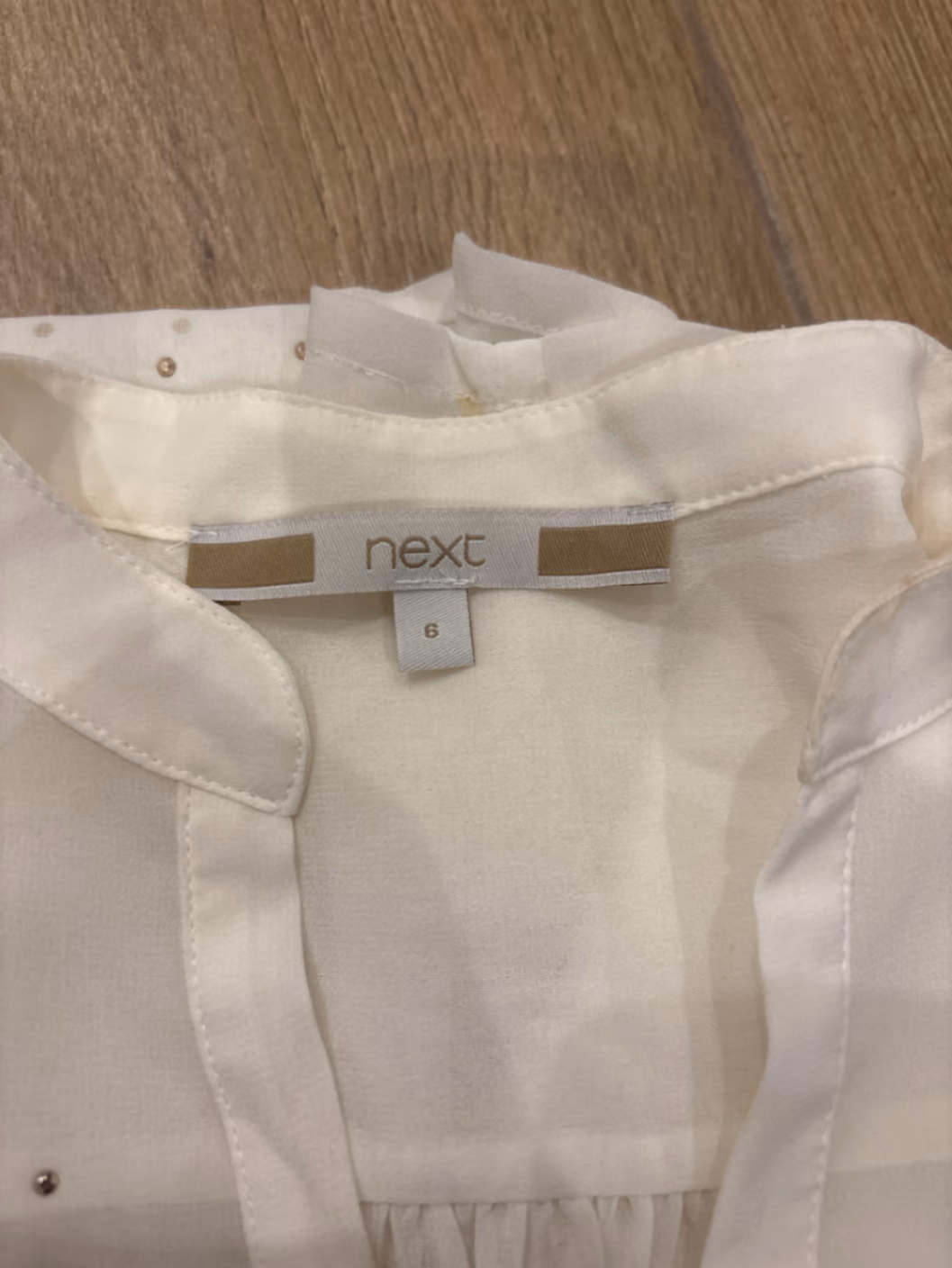 White Sheer Embellished Blouse, photo 2